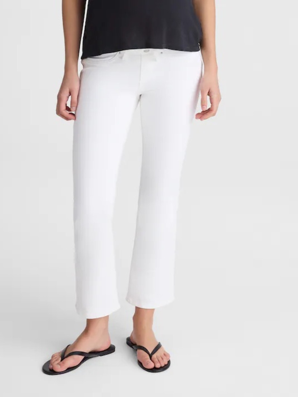 Madewell The Maternity Flare Crop Jean in Super Stretch Denim Tile White 28 NWT